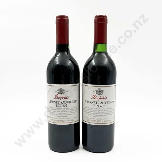 2 bottles Aust 1996 Penfolds Bin 407 Cabernet Sauvignon