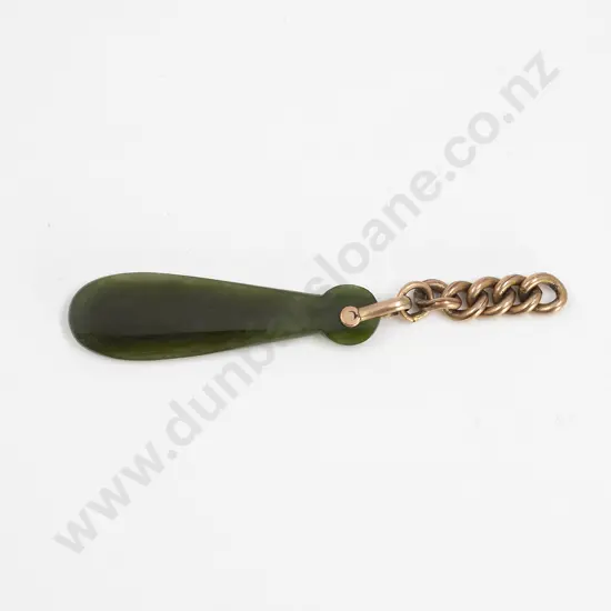 NZ Colonial 9ct Greenstone Mere Pendant