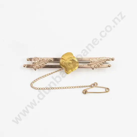 NZ Colonial 9ct Double Bar Brooch