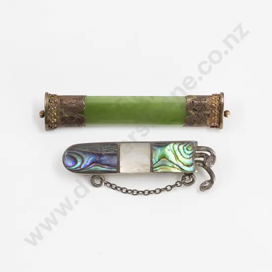 NZ Sterling Paua and MOP Golfing Brooch