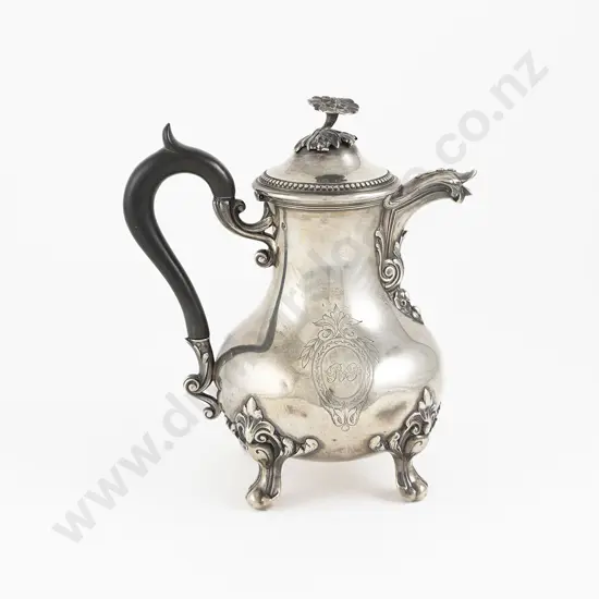 Late C19th European Silver Chocolate Pot