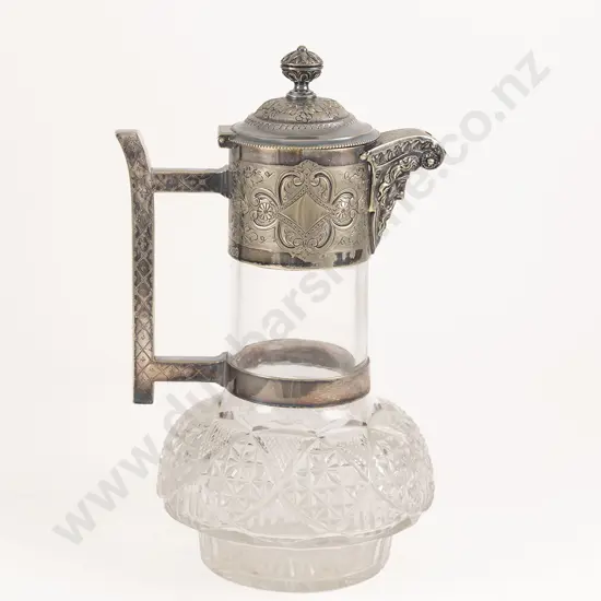 Cut Crystal S/P Claret Jug By Hukin & Heath