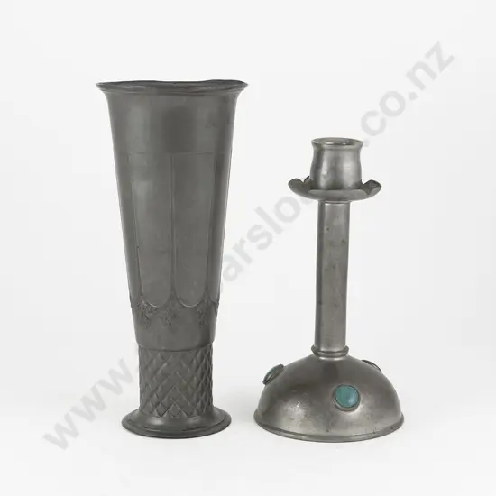 Arts & Crafts Archibald Knox Style Pewter Candlestick