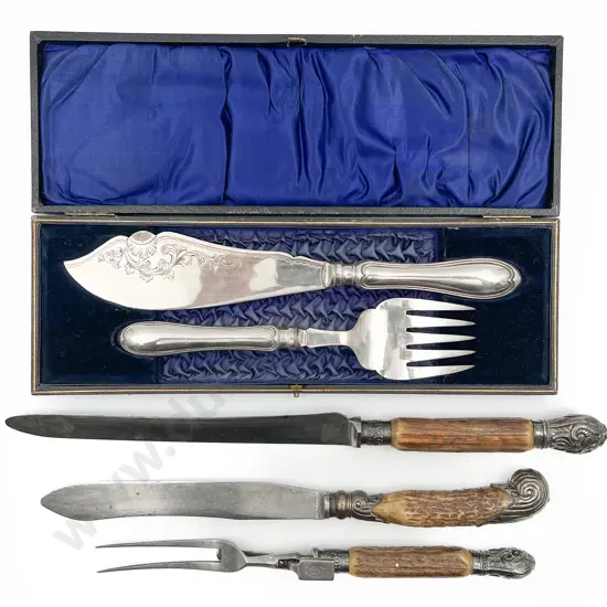 3 Piece Antler Handled Carving Set