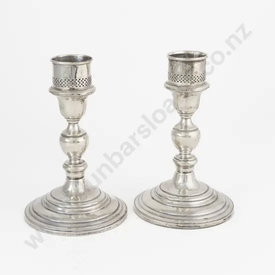 Pair Of Continental S/S Table Candlesticks