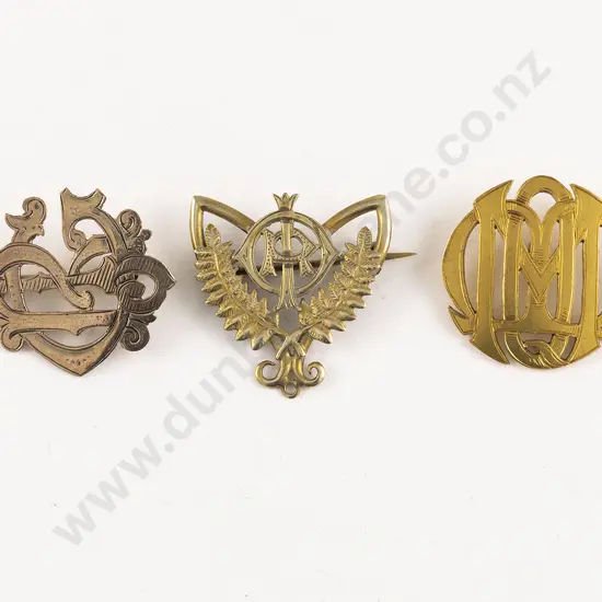 Two 9ct Initial Monogram Brooches