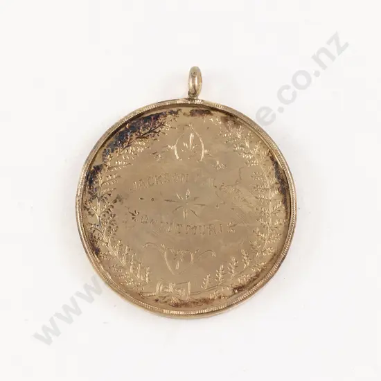 NZ Colonial 9ct Gold Railway Pass Medallion