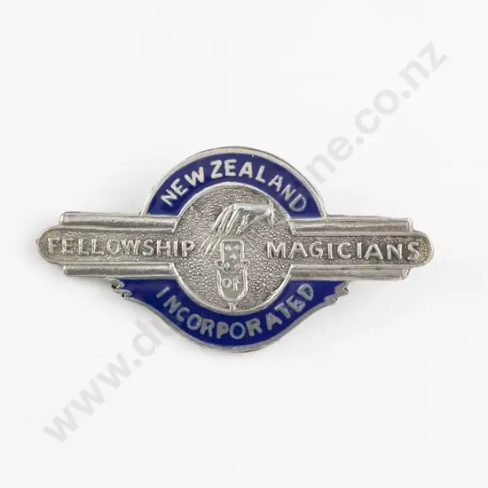 NZ Silver and Enamel NZ Fellowship Magicians Incorporated Brooch
