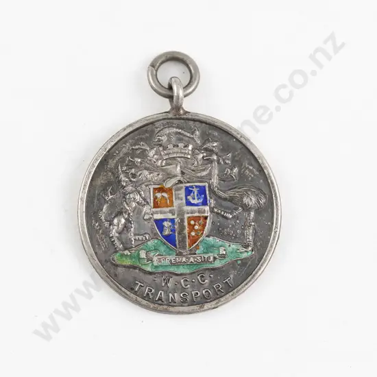 NZ W.C.C. Transport Silver and Enamel Medallion