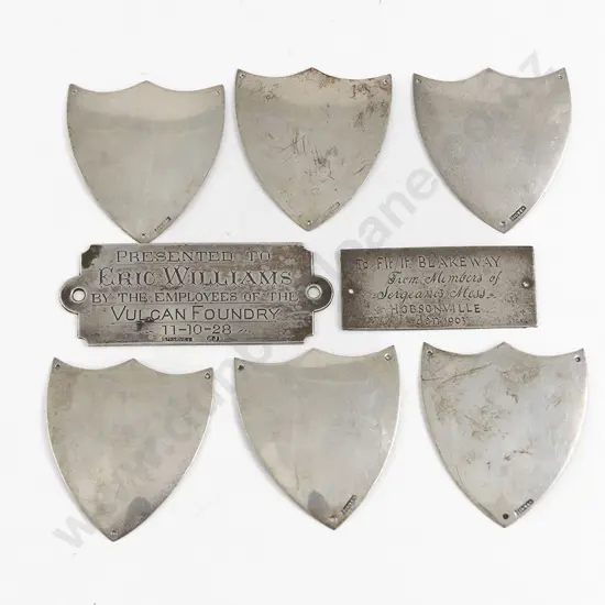 Two Engraved NZ S/S Rectangular Presentation Plaques