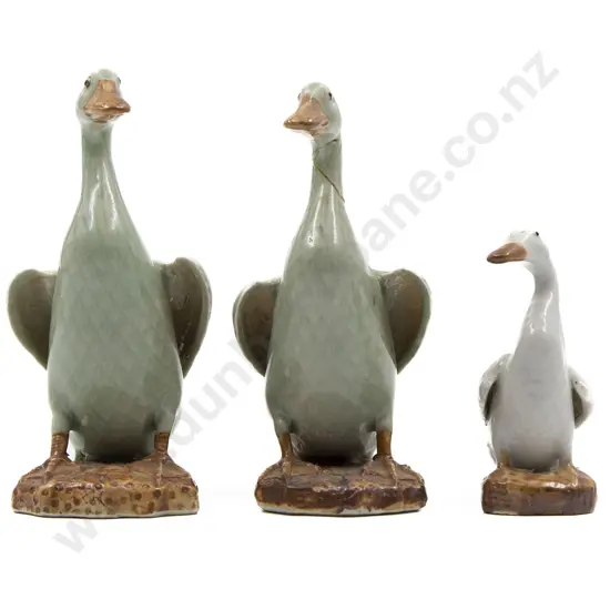 Three Chinese Porcelain Ducks