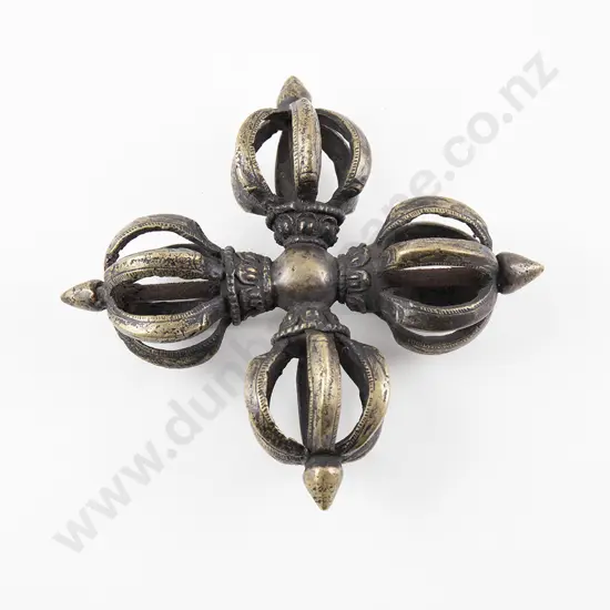 A Tibetan 18th Century Bronze Double Vajra