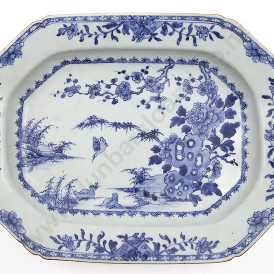 A 19th Century Chinese Blue And White Export Dish