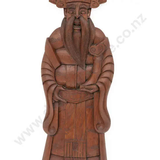 A Carved Wood Confucian Sage
