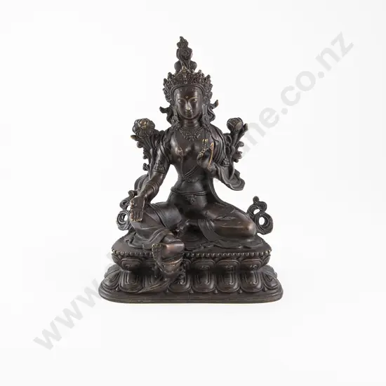 A Nepalese Copper Statue of the Bodhisattva Green Tara