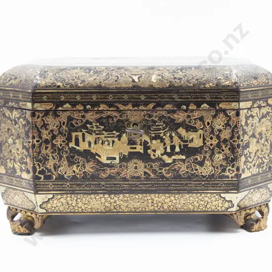 A 19th Century Chinese Export Black Lacquered Box