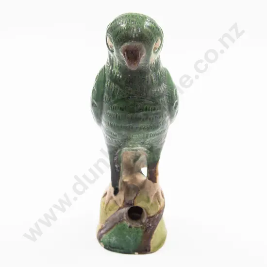 Chinese Sanci Green Glazed Pottery Parrot
