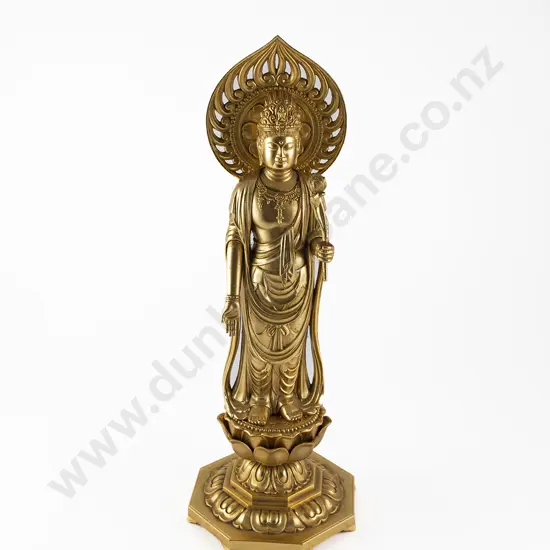 A Japanese Gilt Bronze Figure of Kannon Buddha