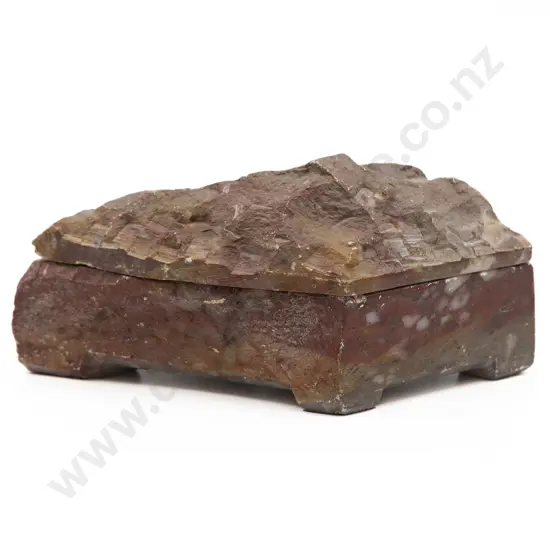 An Unusual Korean Early 20th Century Soapstone Cosmetic Box