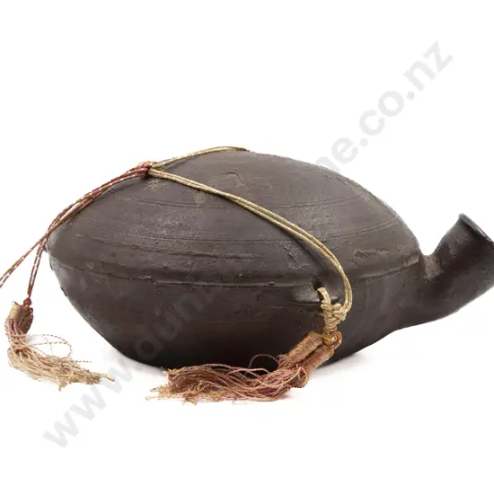 A Rare Large 19th Century Korean Stoneware Water Bottle