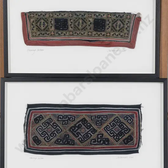 Two Hmong embroidered collars