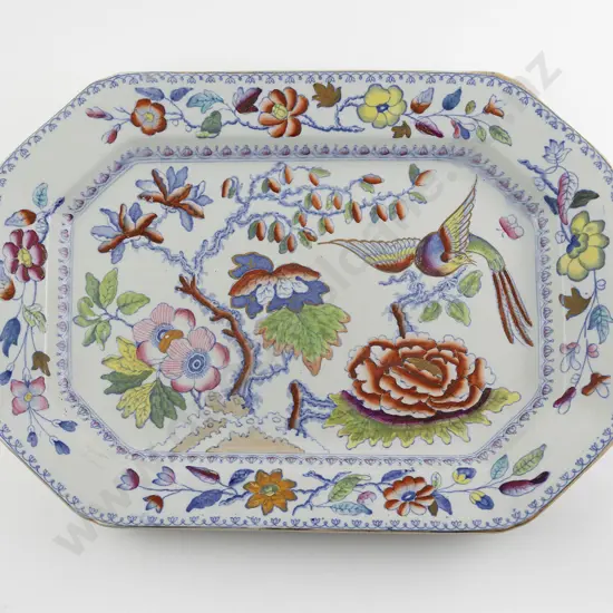 Masons Patent Ironstone Stone China Flying Bird Pattern Ashet