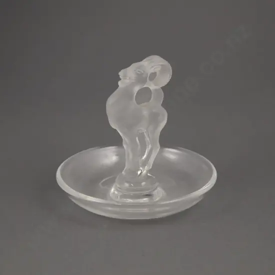 Lalique Frosted Glass Goat Desk Weight