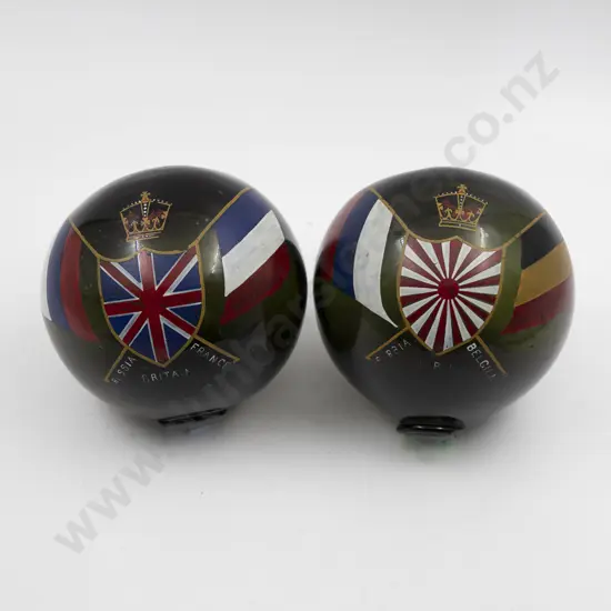 Two Victorian Dark Bottle Green Glass Buoys