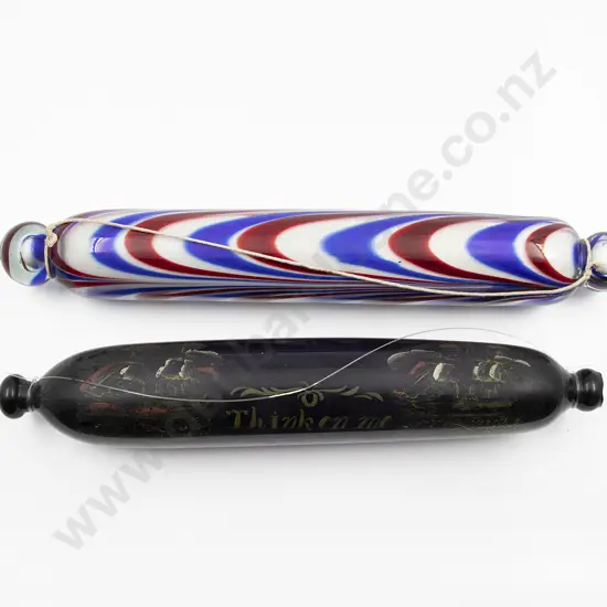 Two Victorian Glass Rolling Pins