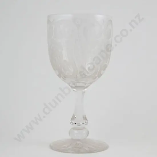 Late Vict Finely Engraved Wine Glass