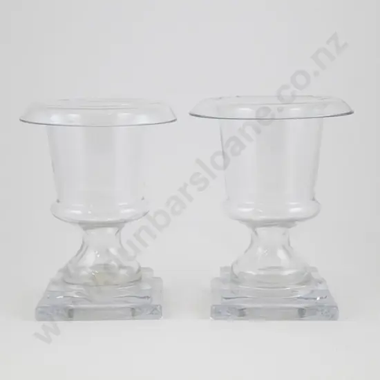Pair Of Regency Style Campana Shape Glass Vases