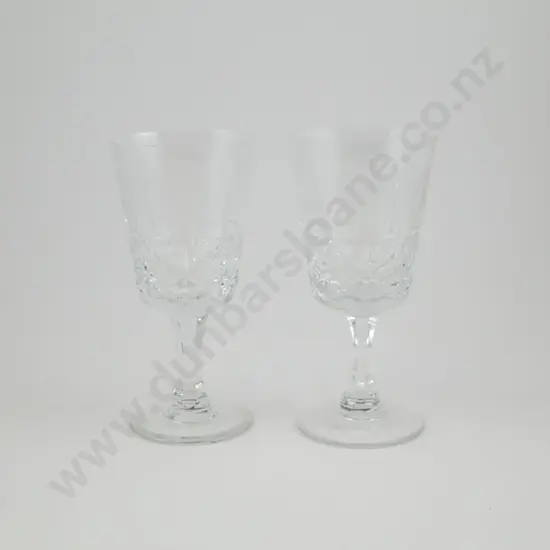 Pair Of St John Ambulance 100 Years Commemorative Crystal Wine Glasses