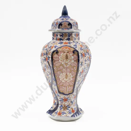 Japanese late C19th Imari Hexagonal Sided Vase & Cover