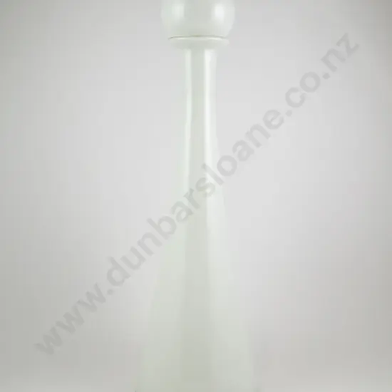 A White Glass Decanter with Ball Stopper