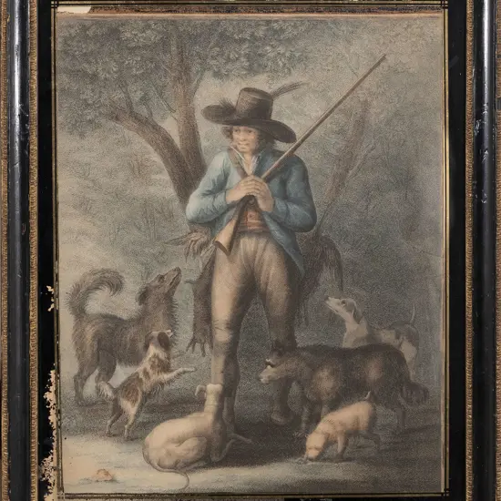 Early C19th Engraving of Gamekeeper