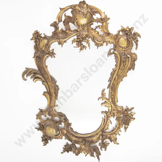 Roccoco Style Cast Brass Wall Mirror
