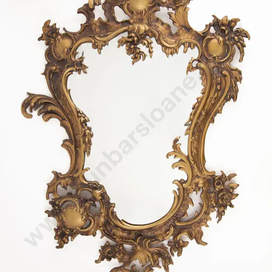 Roccoco Style Cast Brass Framed Wall Mirror
