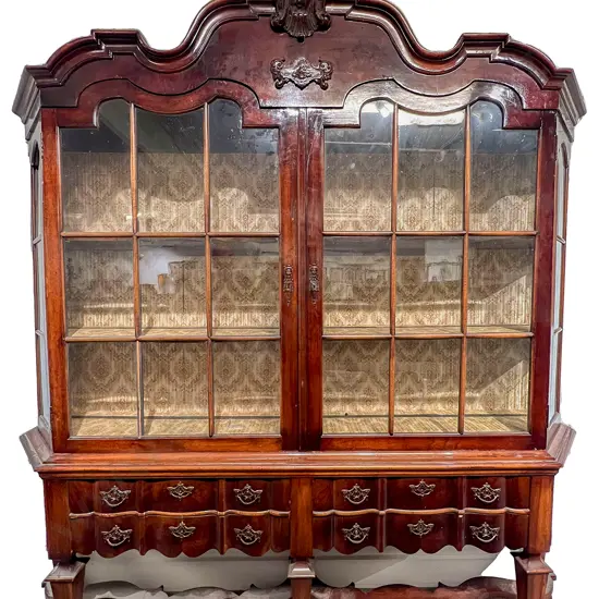 Late C19th Dutch Mahogany Book Cabinet on Stand
