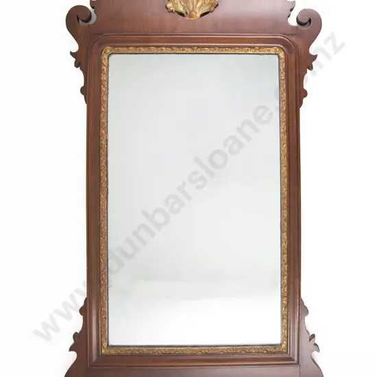 A Geo III Style Mahogany Fretwork Wall Mirror