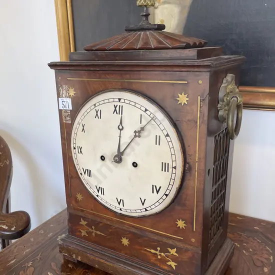 Regency Mahogany & Brass Inlaid Bracket Clock by William Skerman