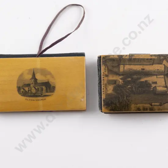 Victorian Mauchline Ware Needle Case & Notebook