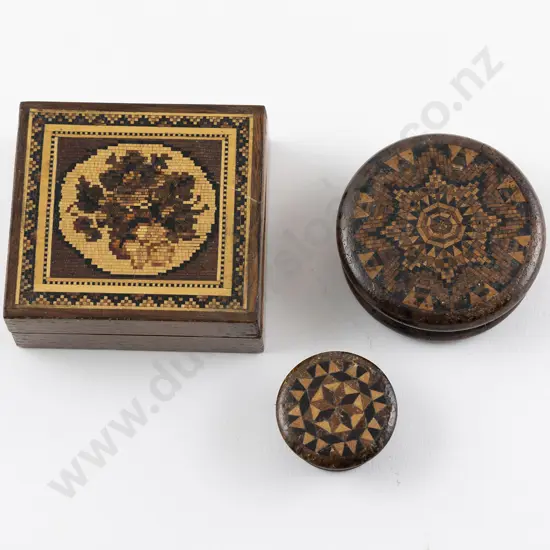 Three Victorian Tunbridge Ware Boxes