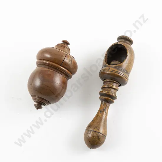 Georgian Treen Nut Cracker & Nutmeg Grater