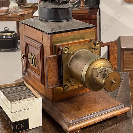 Vict Mahogany & Brass Magic Lantern