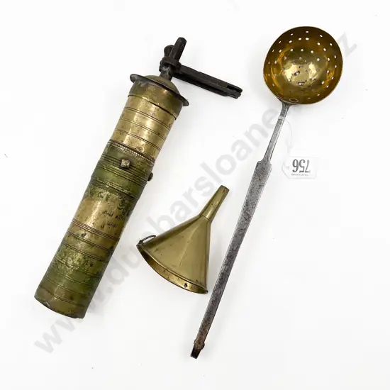 Victorian Brass and Iron Handled Straining Ladle