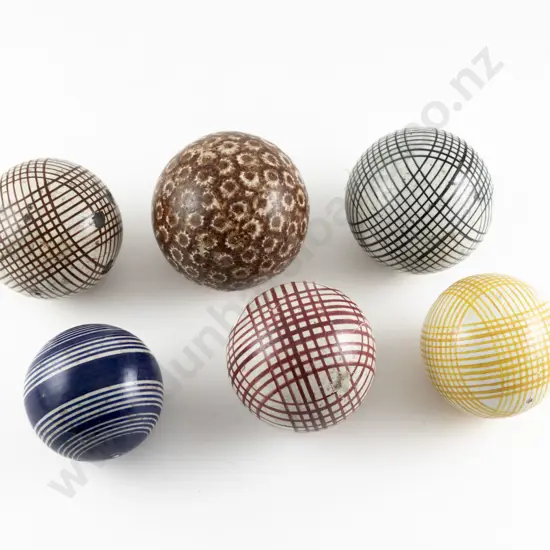 Six Victorian Carpet Balls