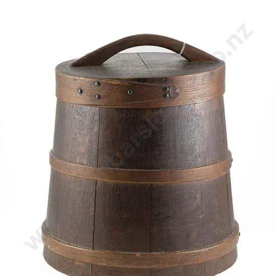 Antique Firkin Lidded Bucket