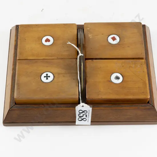 Edwardian Fruitwood Gaming Card Tray