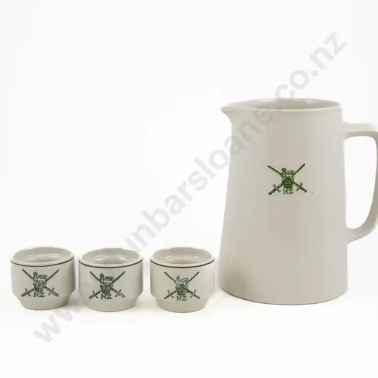 Crown Lynn NZ Army Jug & Three Egg Cups