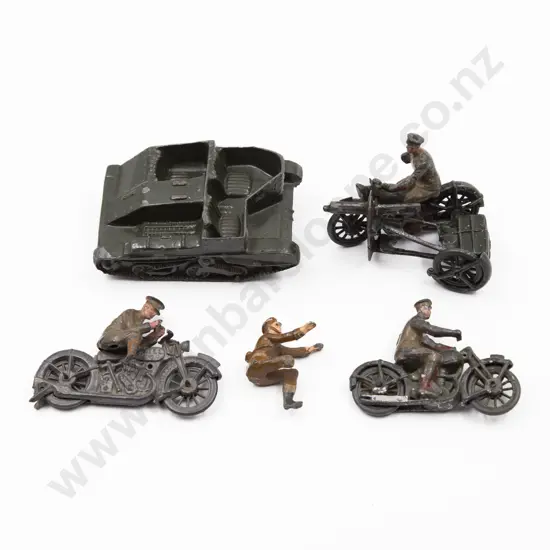 Britains Two Motor Dispatch Riders with Combination and Bren Gun Carrier